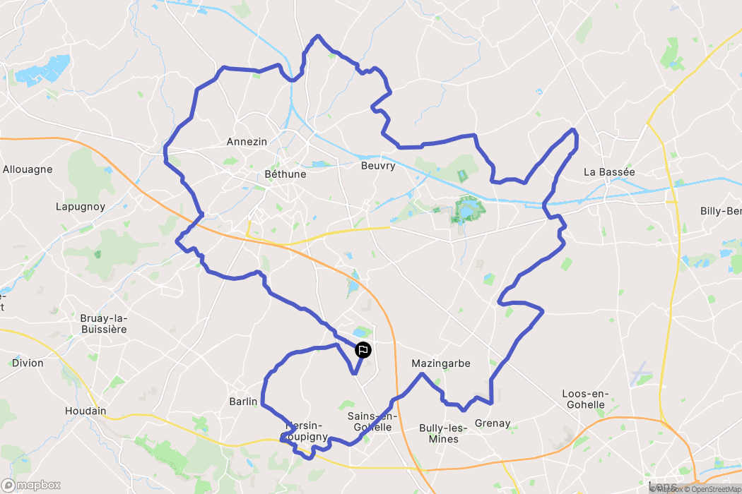 Nœux-les-Mines : carte du parcours de randonnée - France