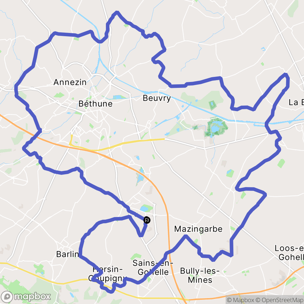 Nœux-les-Mines : carte du parcours de randonnée - France