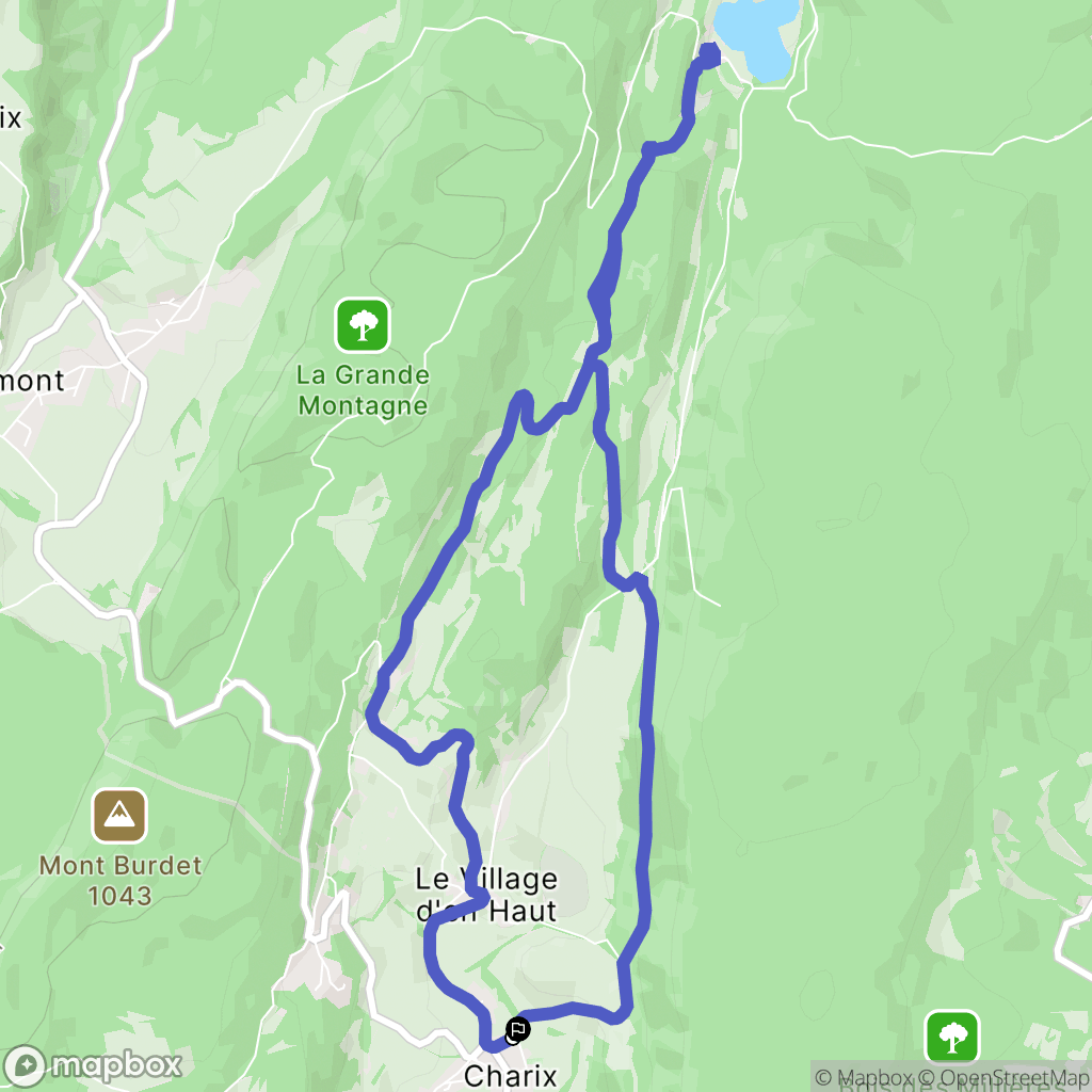 Charix : carte du parcours de randonnée - France