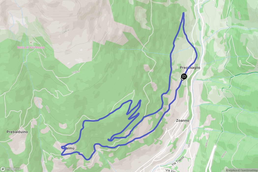 Precasaglio : carte du parcours de randonnée - Italy
