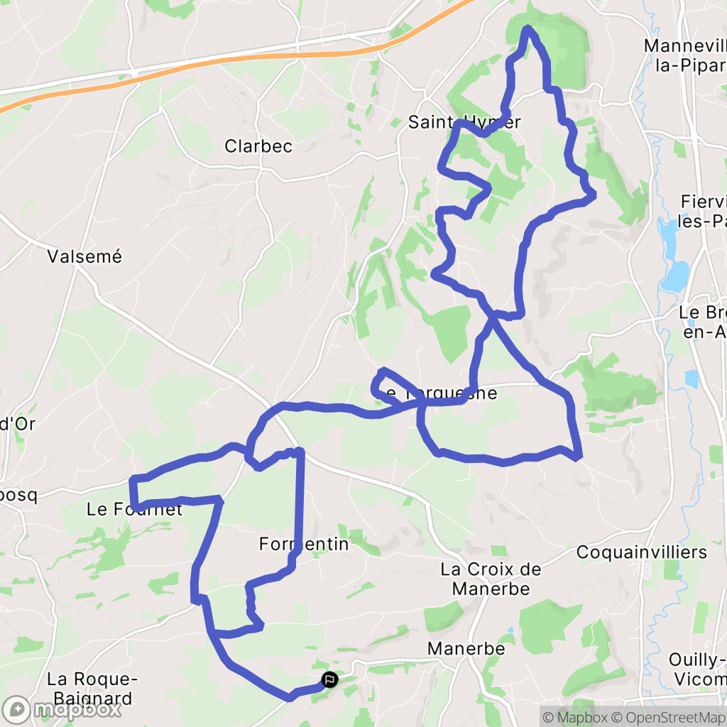 Manerbe : carte du parcours de randonnée - France