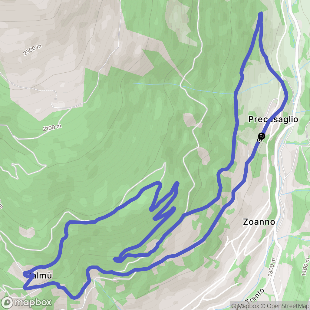 Precasaglio : carte du parcours de randonnée - Italy
