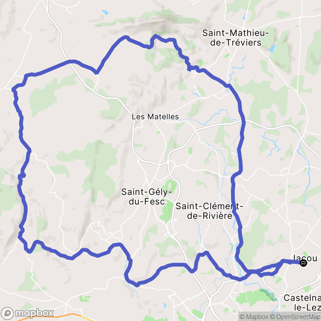 Jacou : carte du parcours de randonnée - France