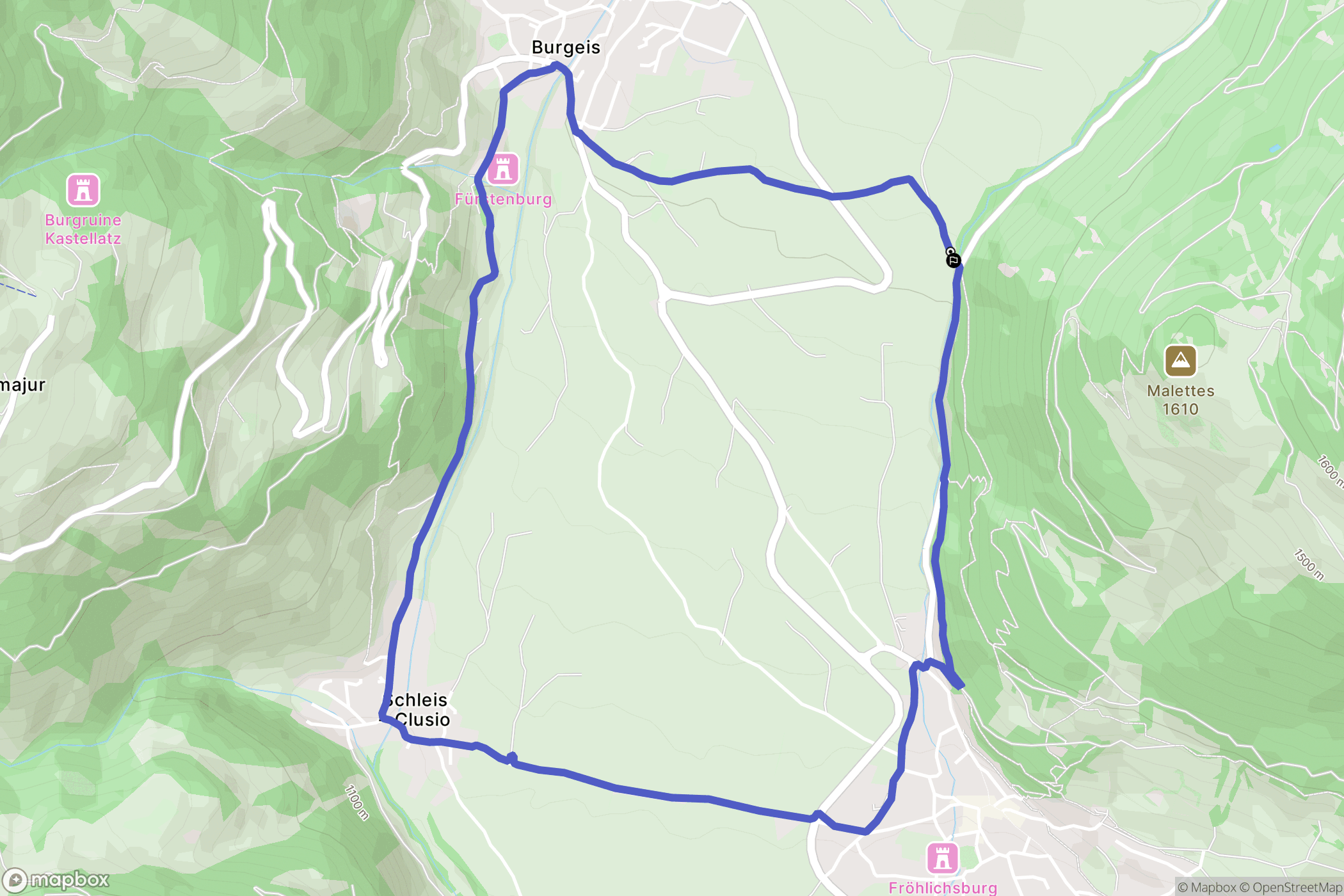  : carte du parcours de randonnée - Italy