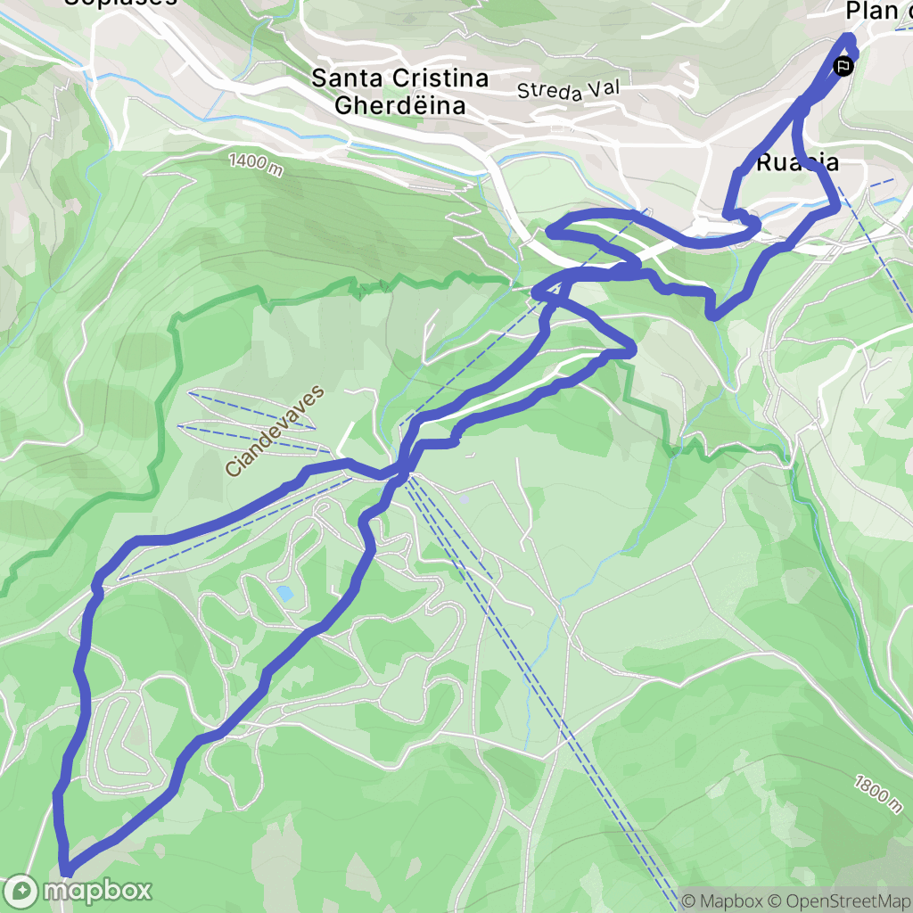 Plan Da Tieja : carte du parcours de randonnée - Italy