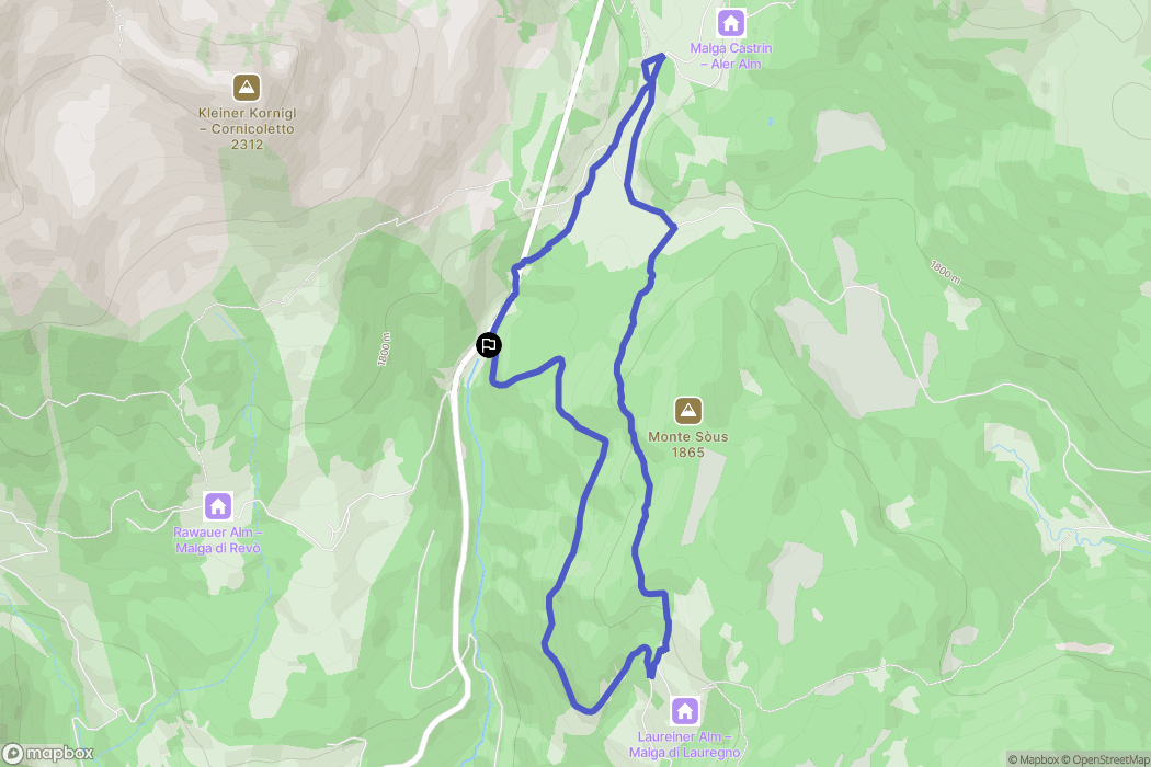 : carte du parcours de randonnée - Italy