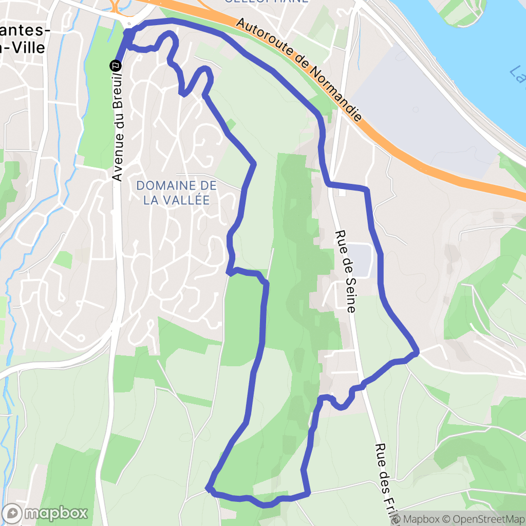 Mantes-la-Ville : carte du parcours de randonnée - France