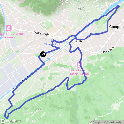 Tirano : carte du parcours de randonnée - Italy