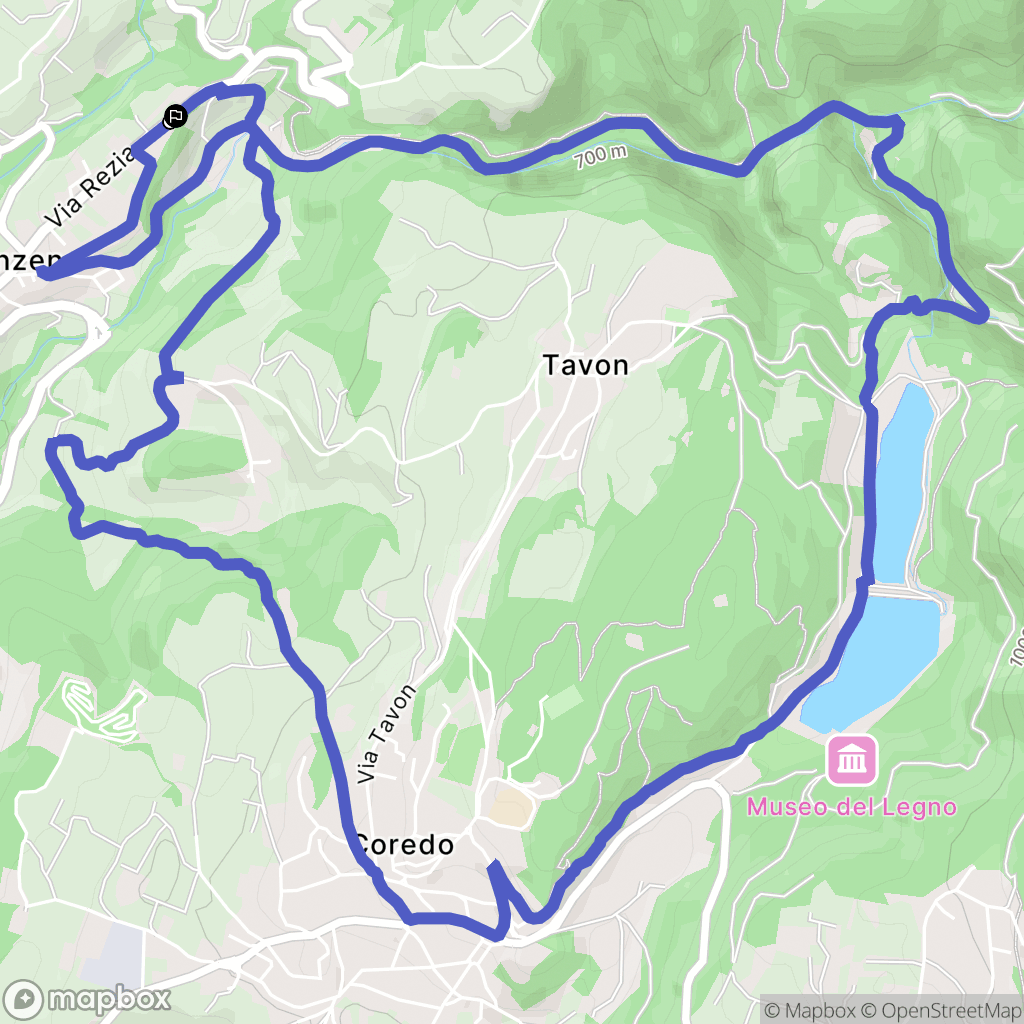 Sanzeno : carte du parcours de randonnée - Italy