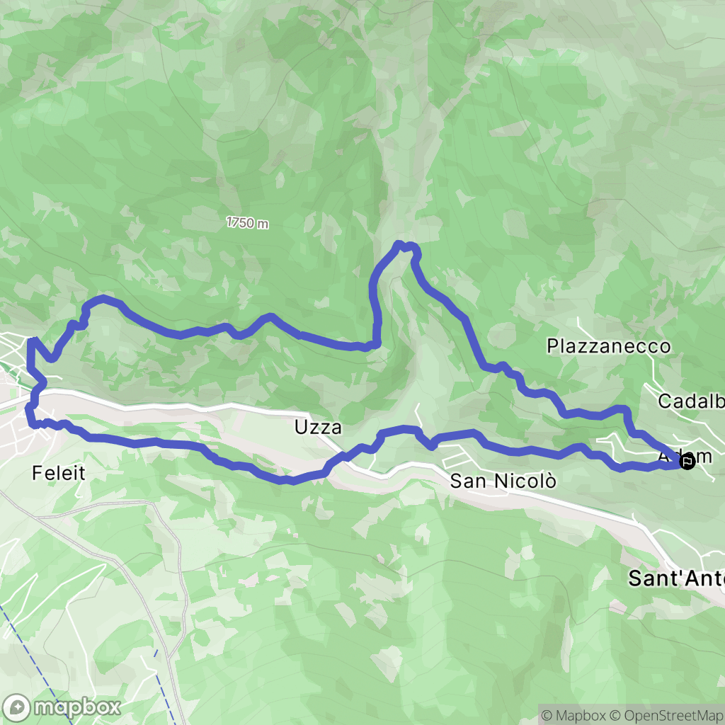 Plazzola : carte du parcours de randonnée - Italy