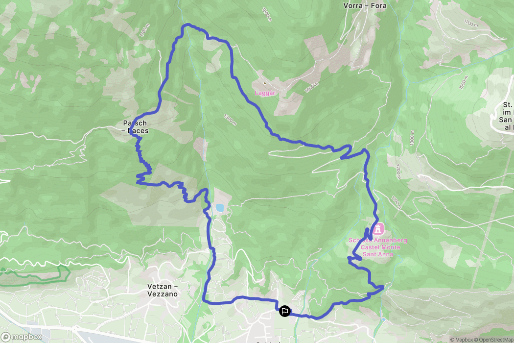 Coldrano : carte du parcours de randonnée - Italy