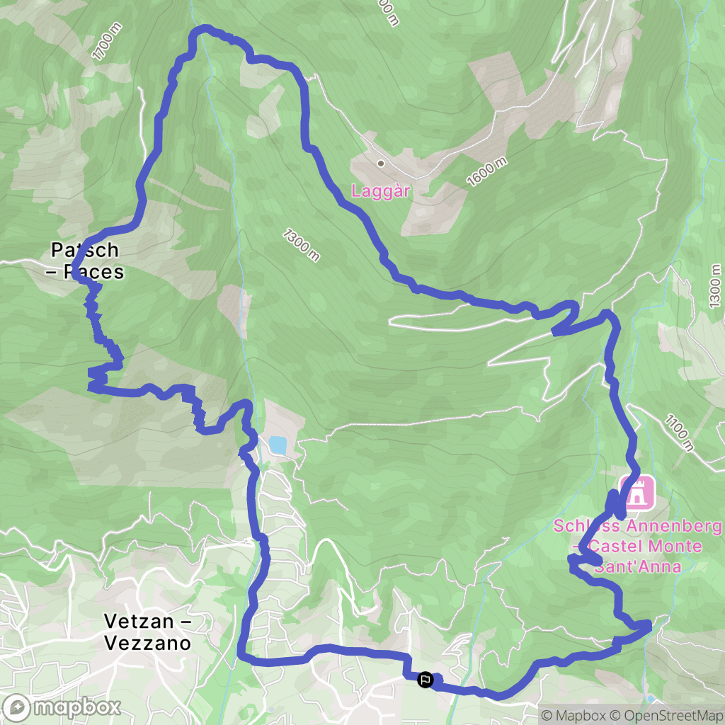Coldrano : carte du parcours de randonnée - Italy