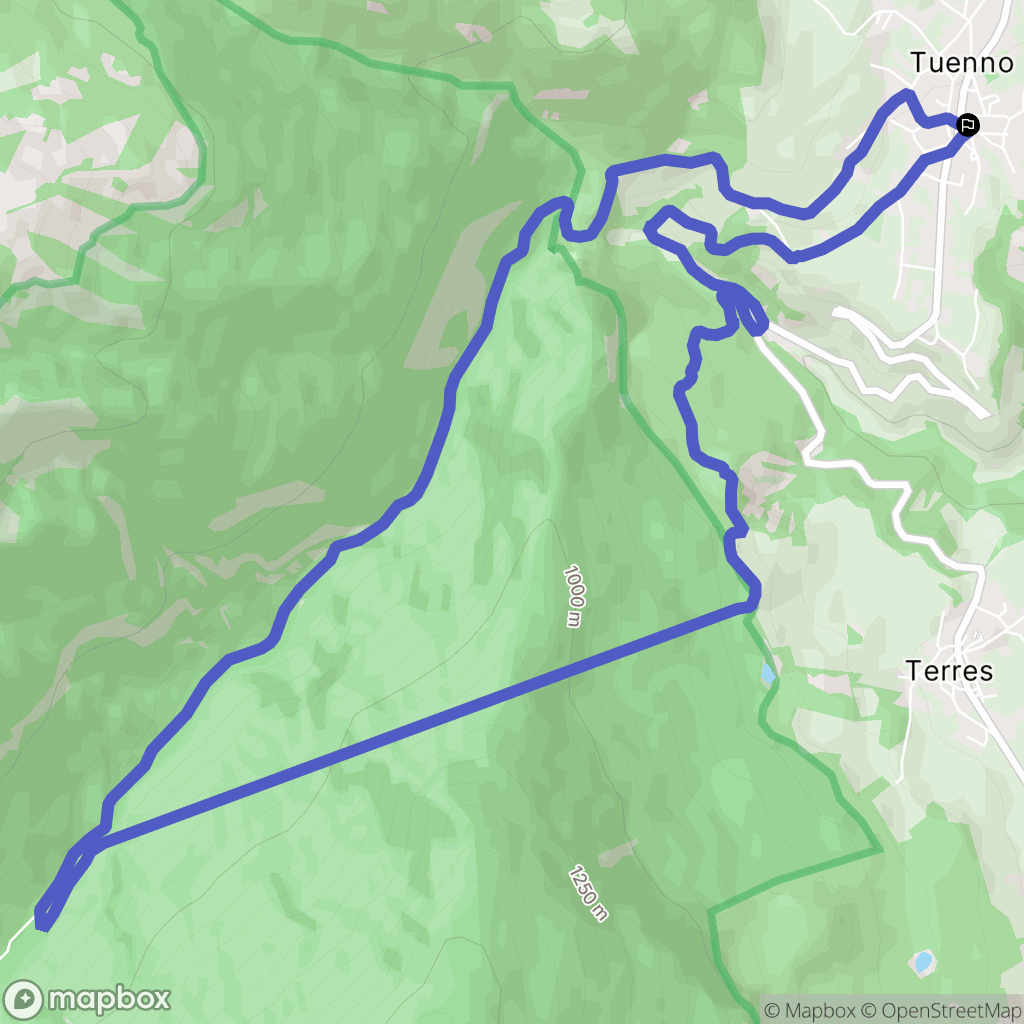 Tuenno : carte du parcours de randonnée - Italy
