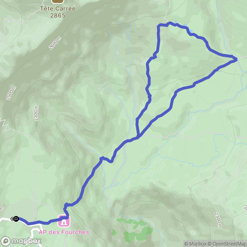 Saint-Dalmas-le-Selvage : carte du parcours de randonnée - France