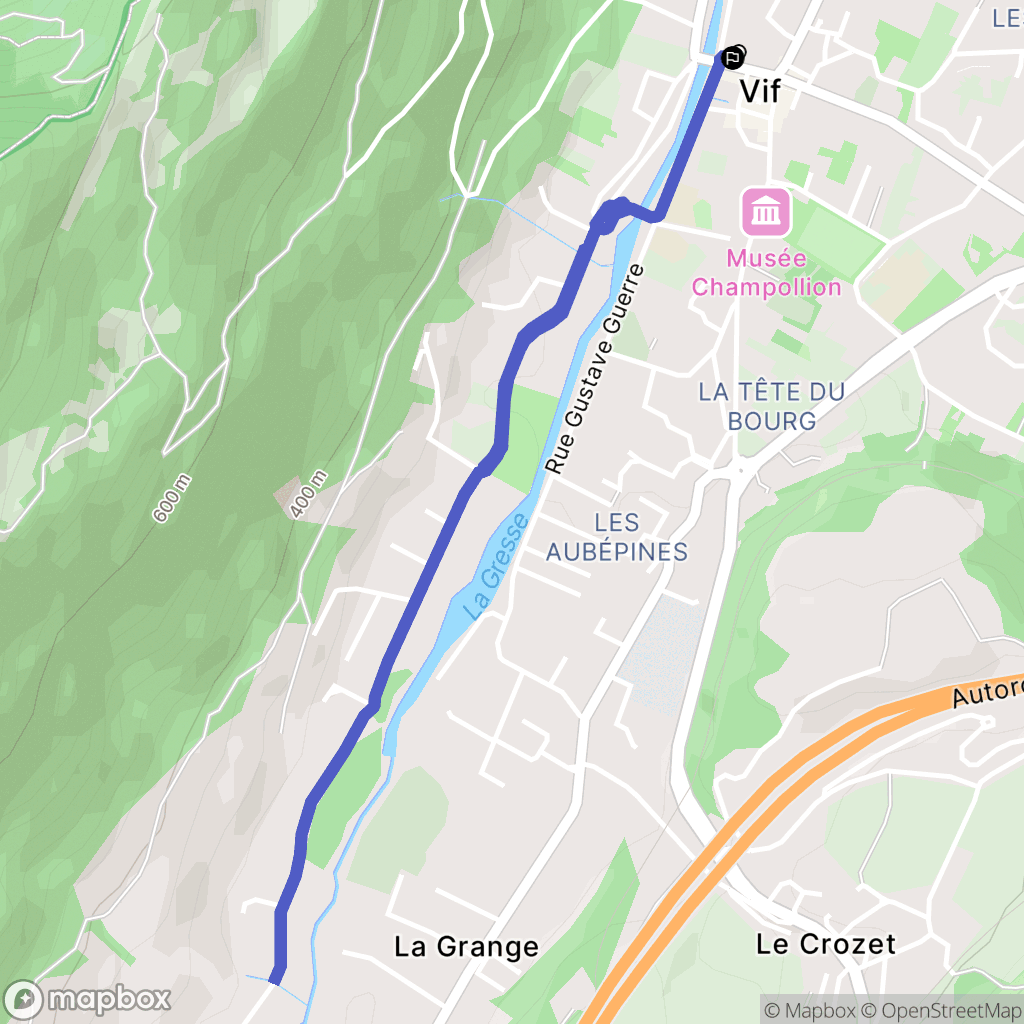Vif : carte du parcours de randonnée - France