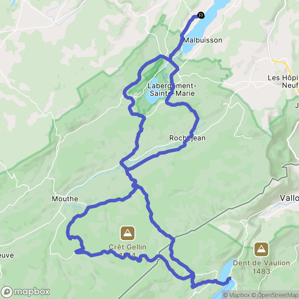Saint-Point-Lac : carte du parcours de randonnée - France