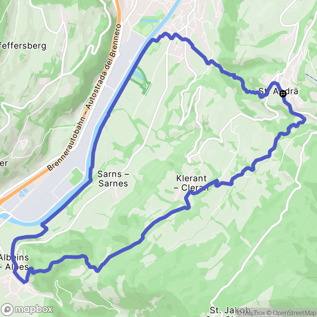 S. Andrea : carte du parcours de randonnée - Italy