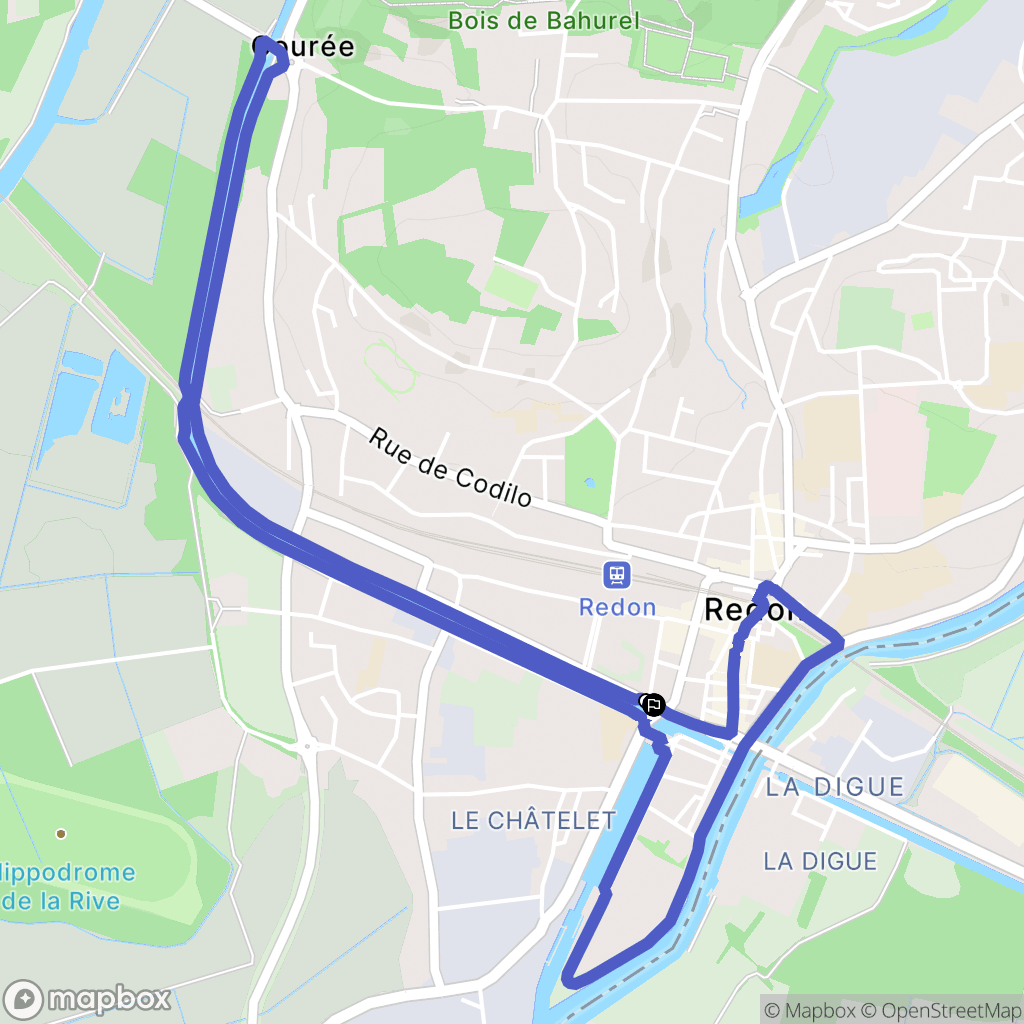 Redon : carte du parcours de randonnée - France