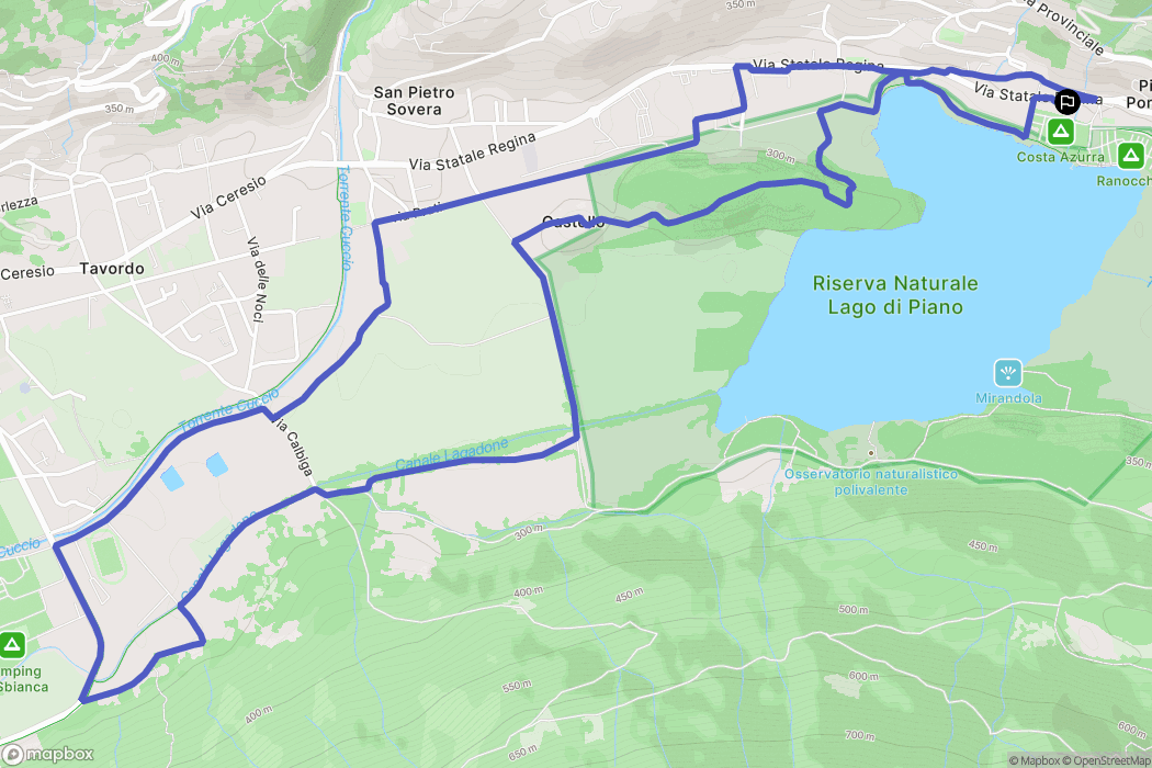 Carlazzo : carte du parcours de randonnée - Italy