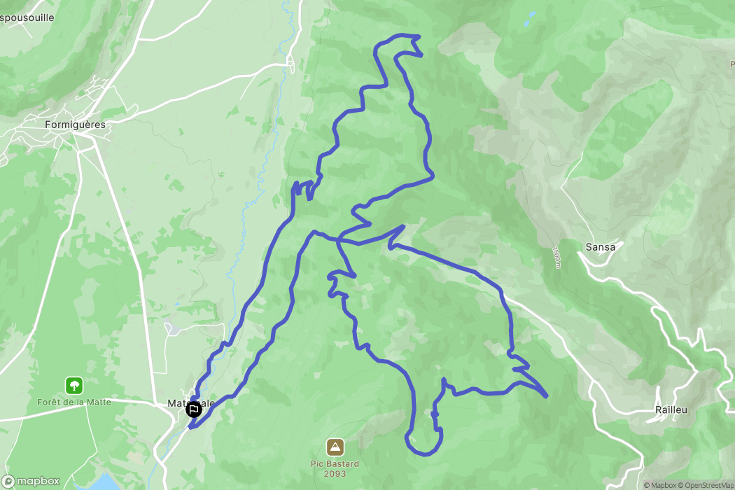 Matemale : carte du parcours de randonnée - France