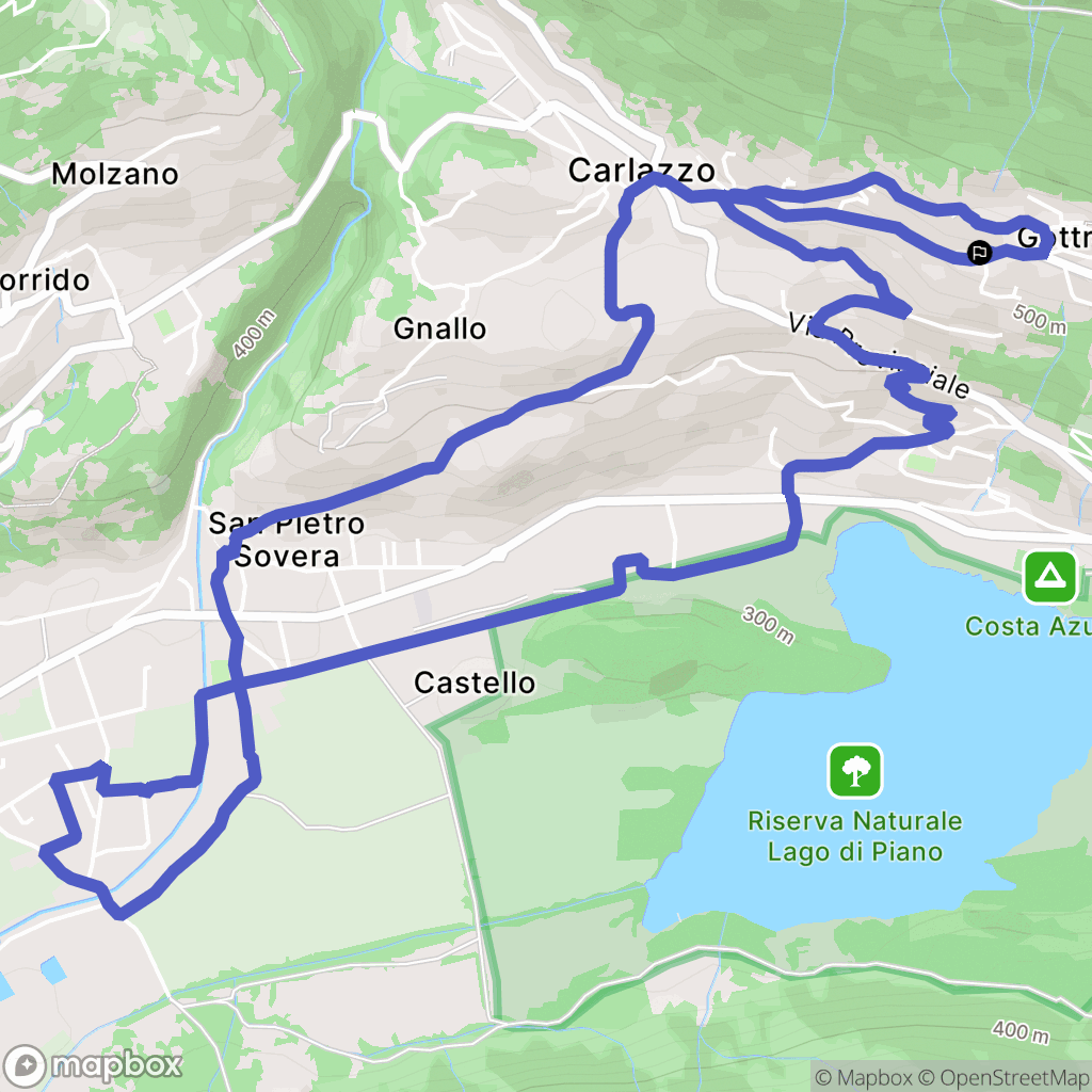 Carlazzo : carte du parcours de randonnée - Italy