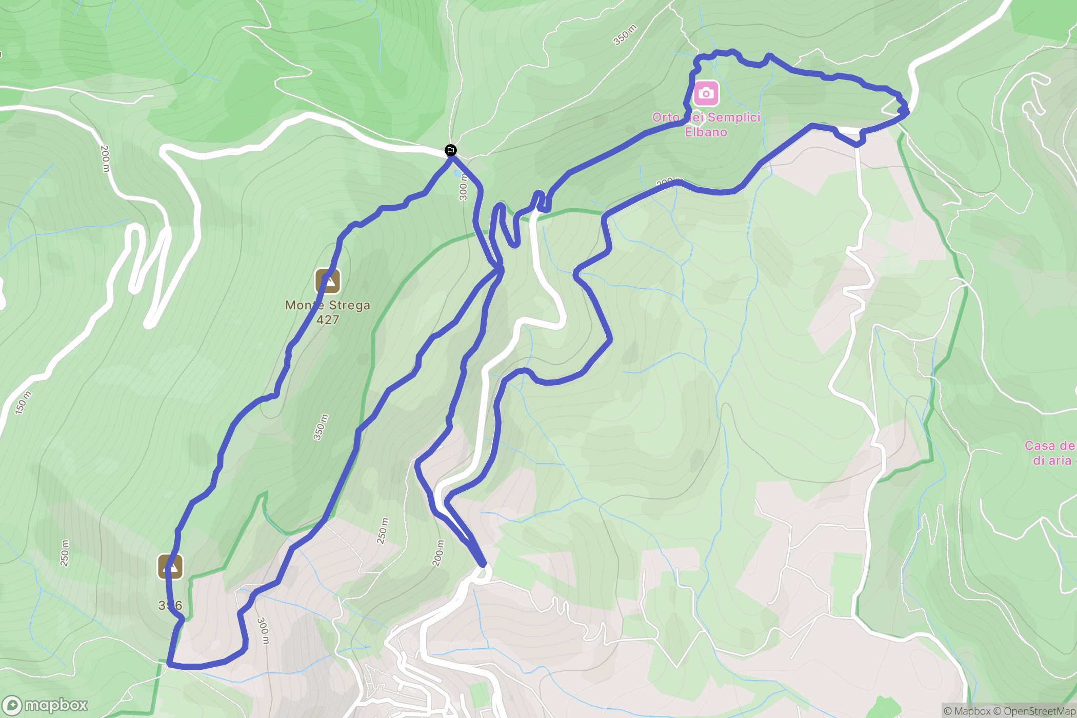  : carte du parcours de randonnée - Italy