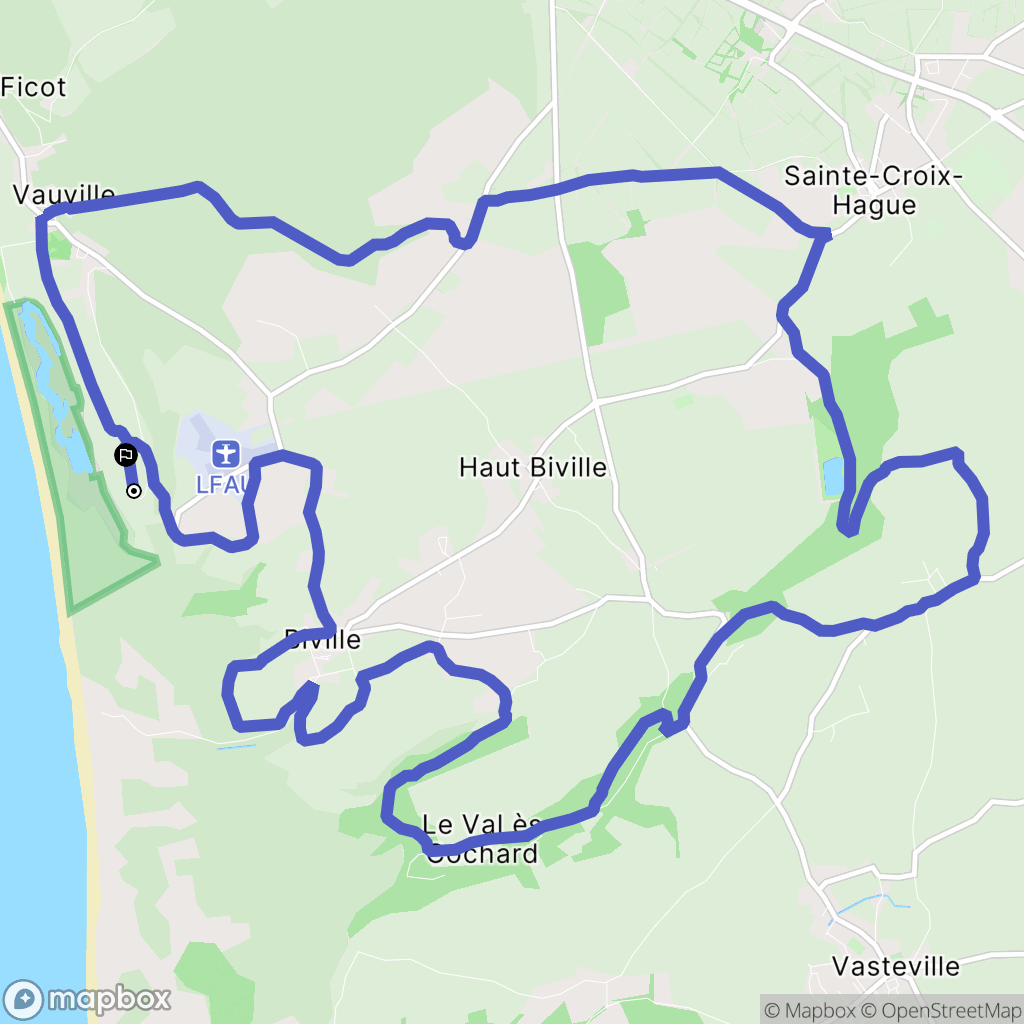 La Hague : carte du parcours de randonnée - France