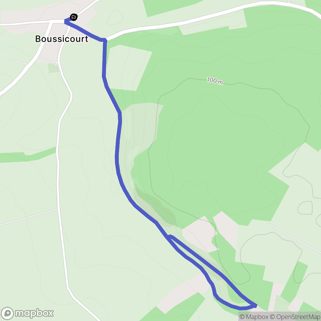 Boussicourt : carte du parcours de randonnée - France