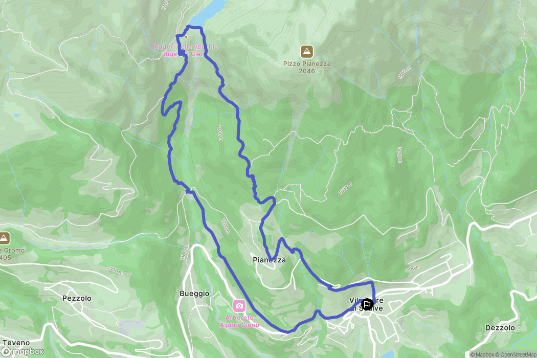 Vilminore : carte du parcours de randonnée - Italy