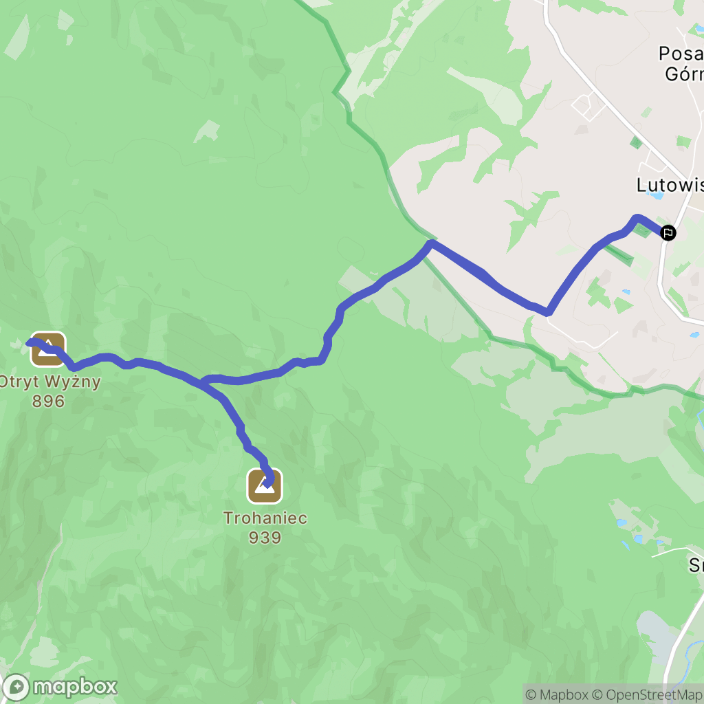 Lutowiska: mapa trasy - Poland