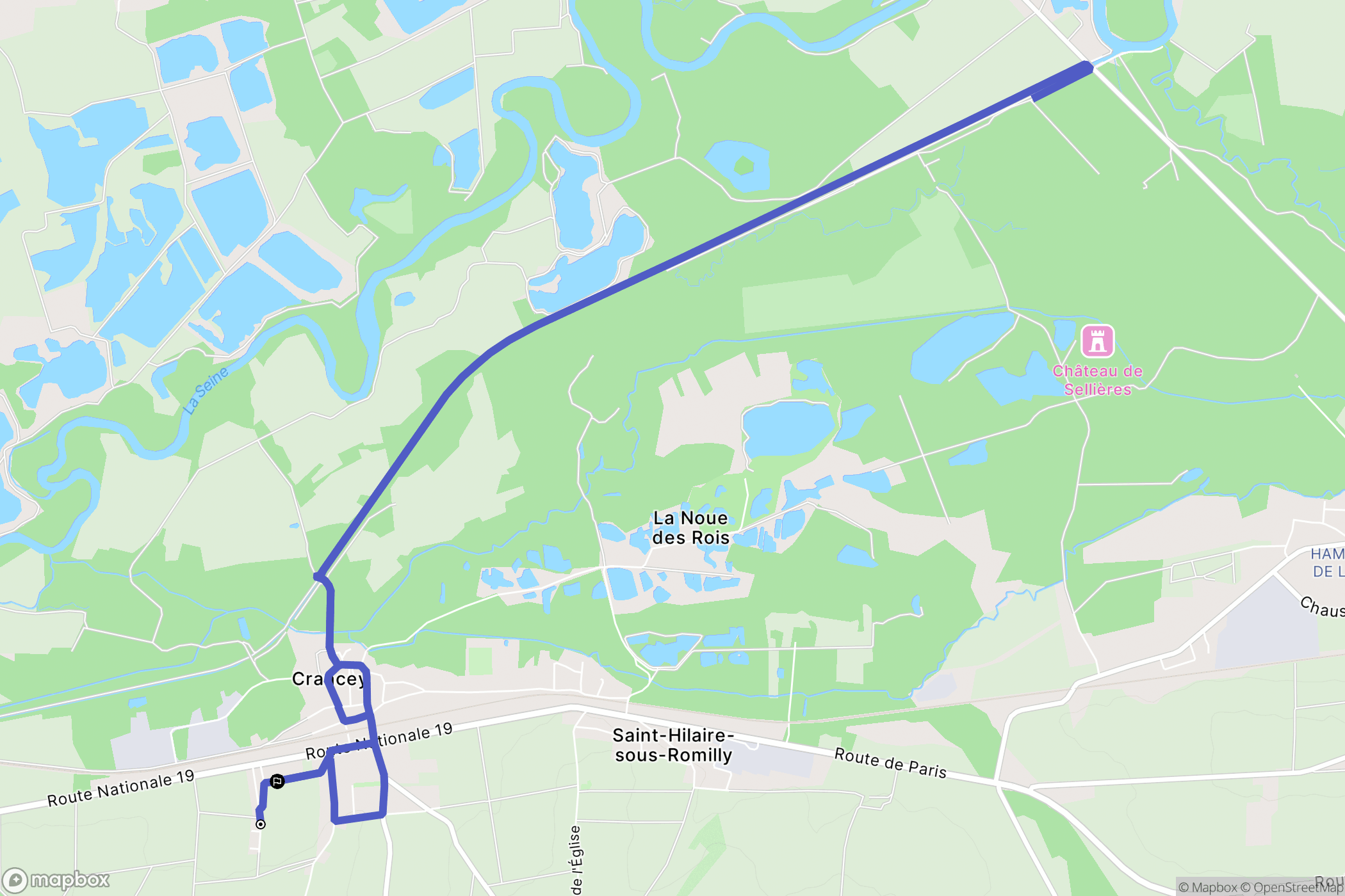 Crancey : carte du parcours de randonnée - France