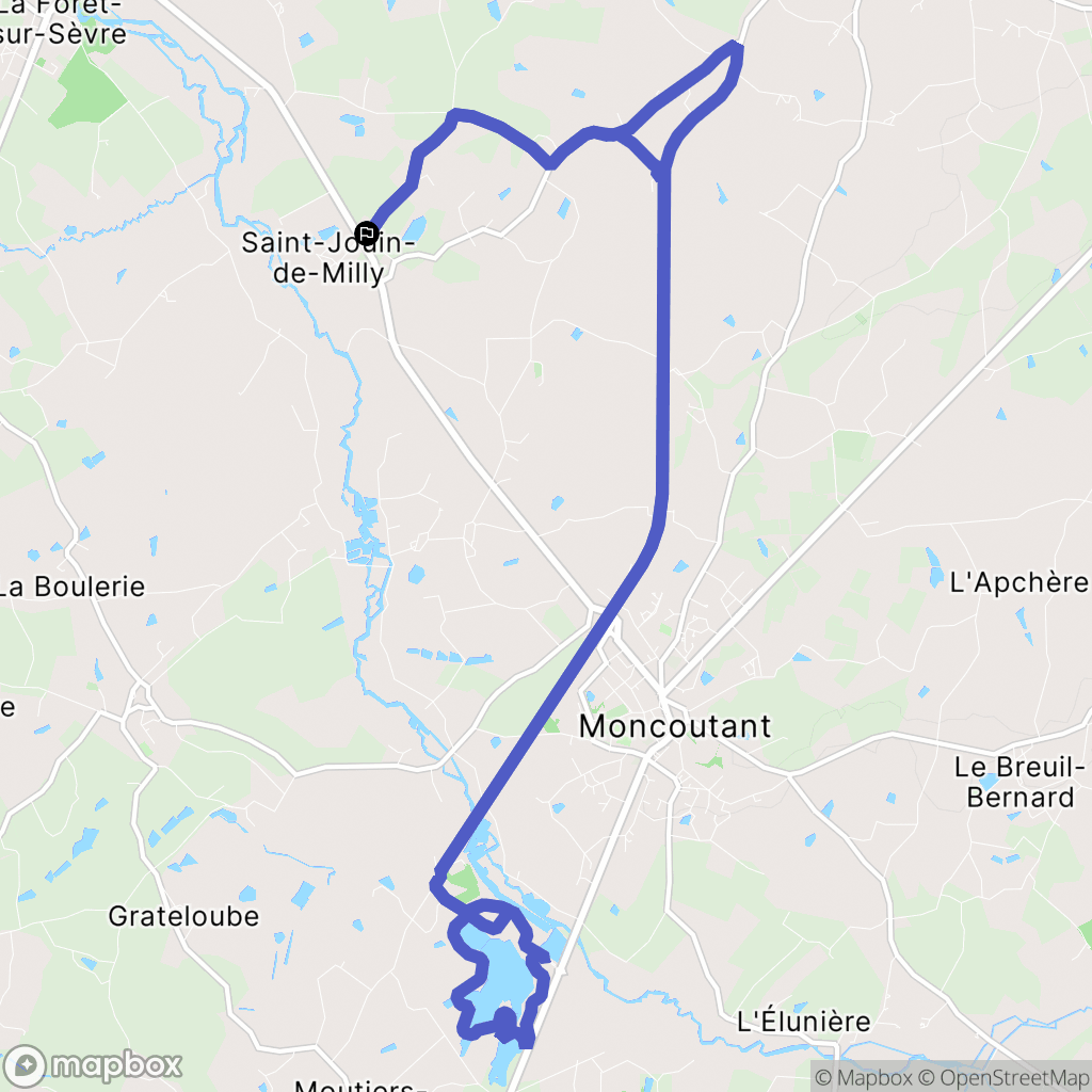Moncoutant-sur-Sèvre : carte du parcours de randonnée - France