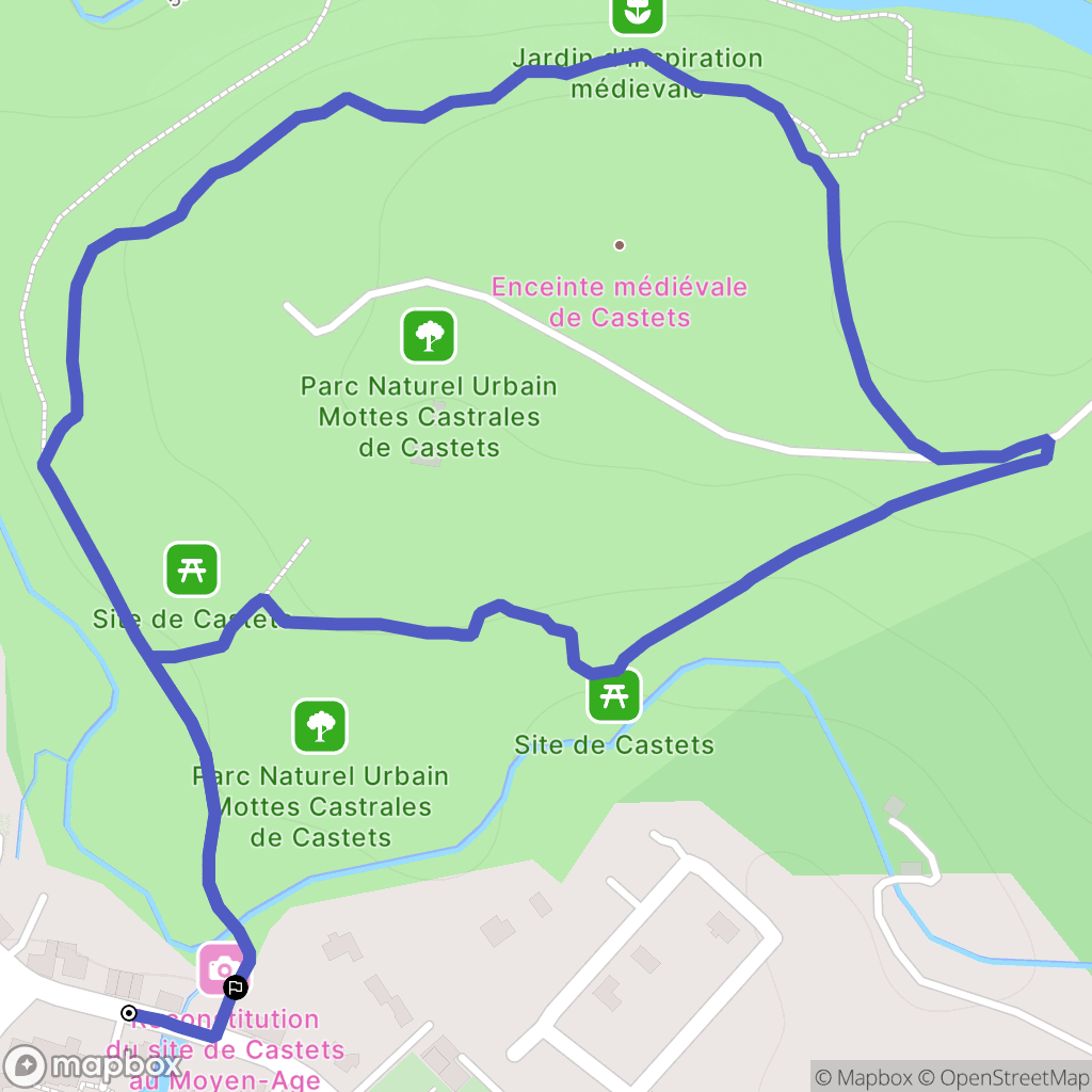 Bougue : carte du parcours de randonnée - France