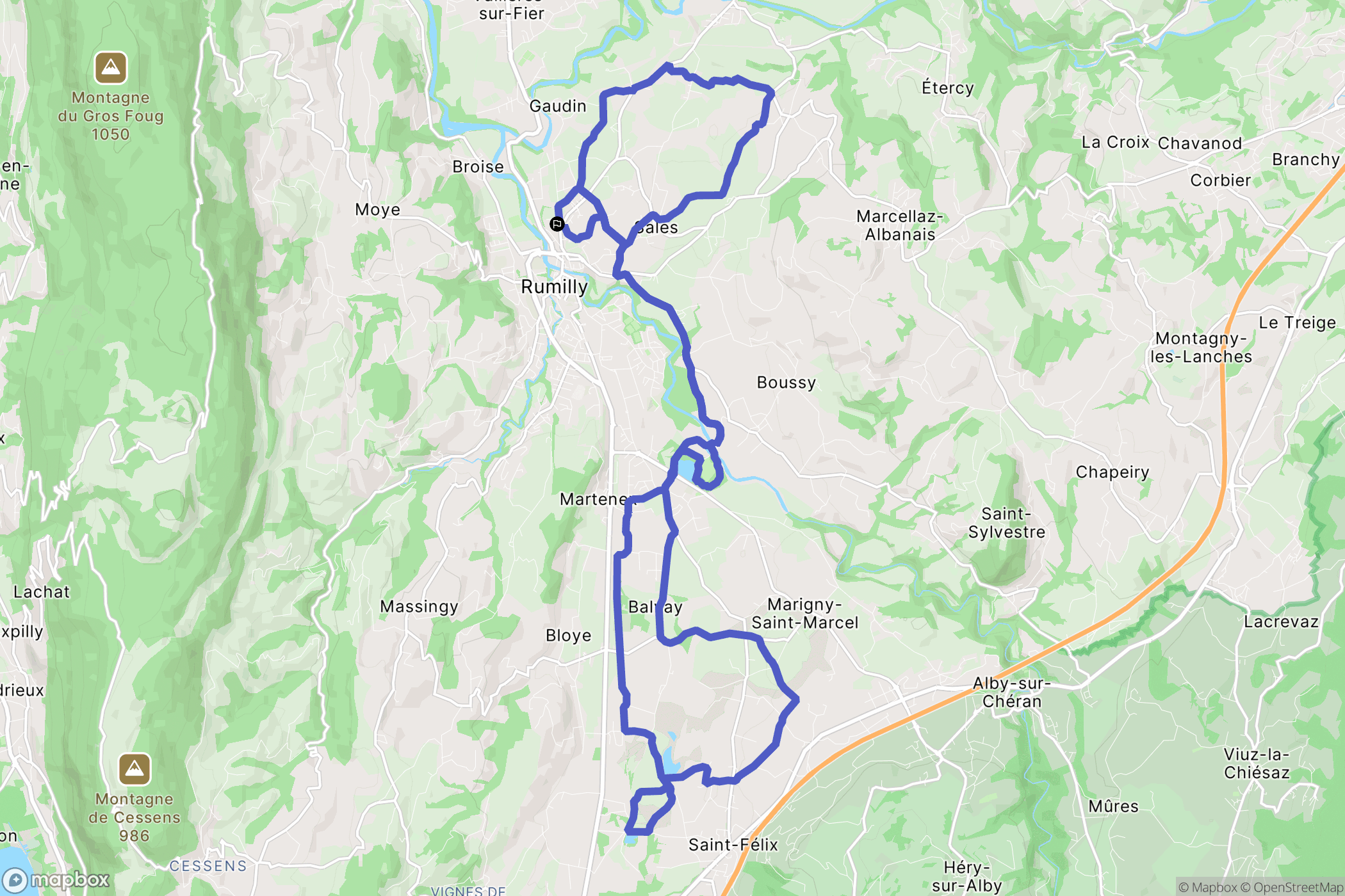 Rumilly : carte du parcours de randonnée - France
