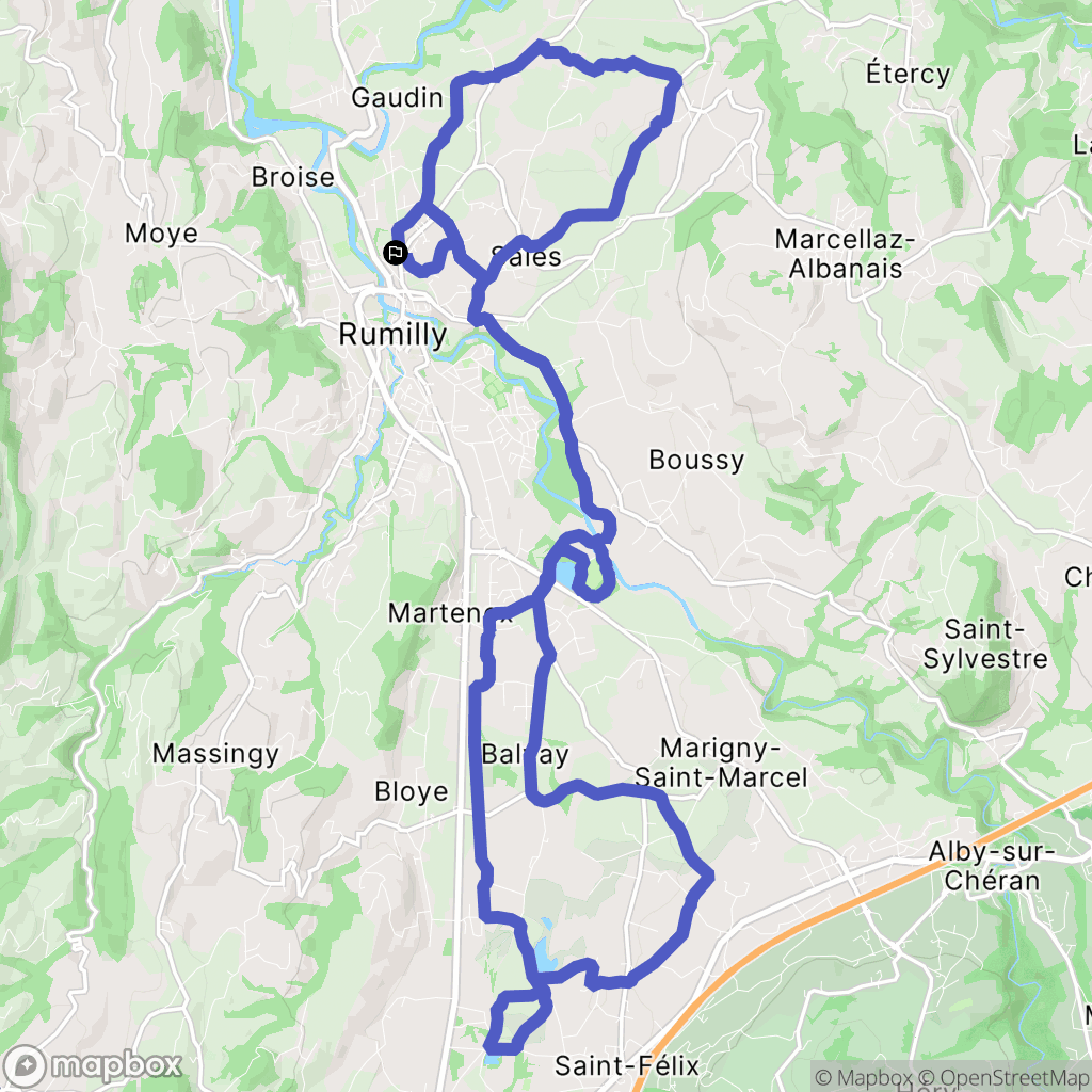 Rumilly : carte du parcours de randonnée - France