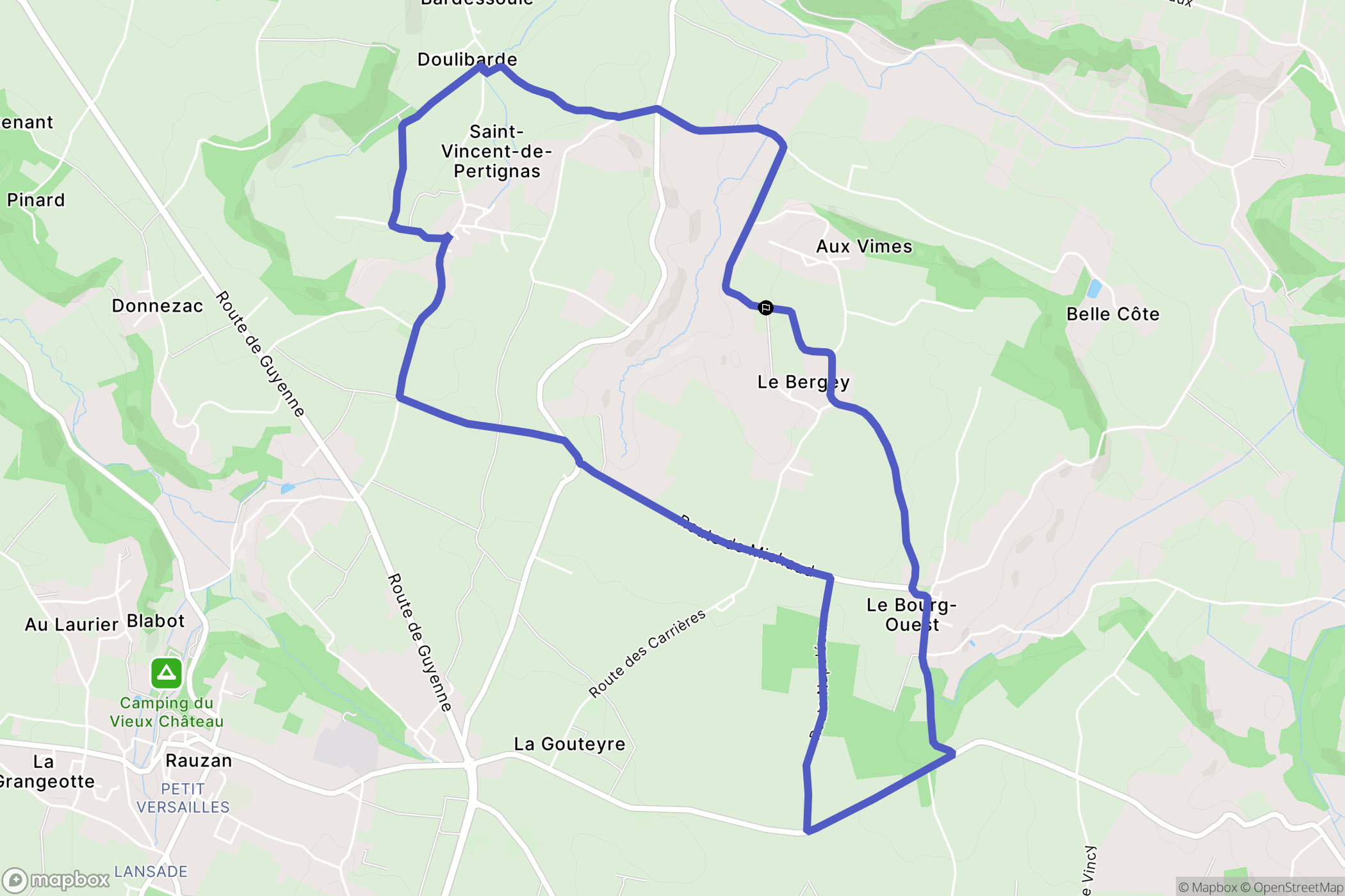 Mérignas : carte du parcours de randonnée - France