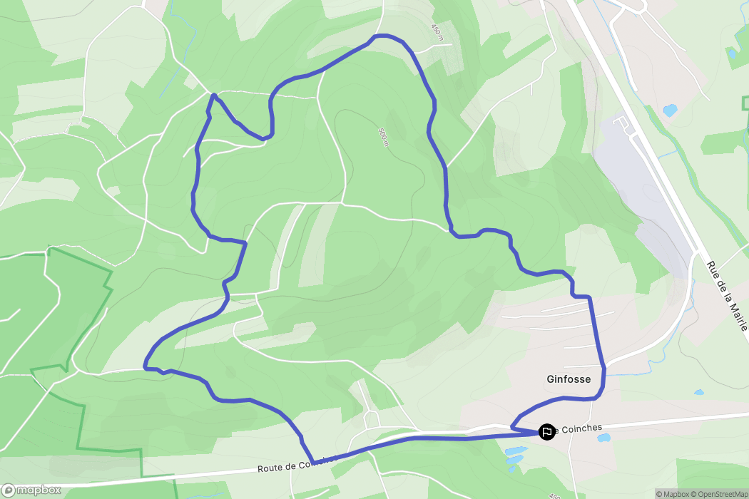 Raves : carte du parcours de randonnée - France