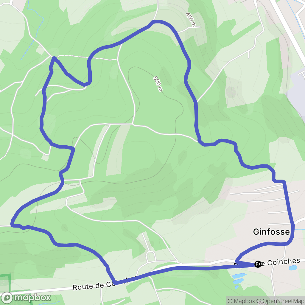 Raves : carte du parcours de randonnée - France