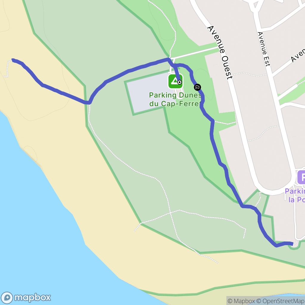 Lège-Cap-Ferret : carte du parcours de randonnée - France