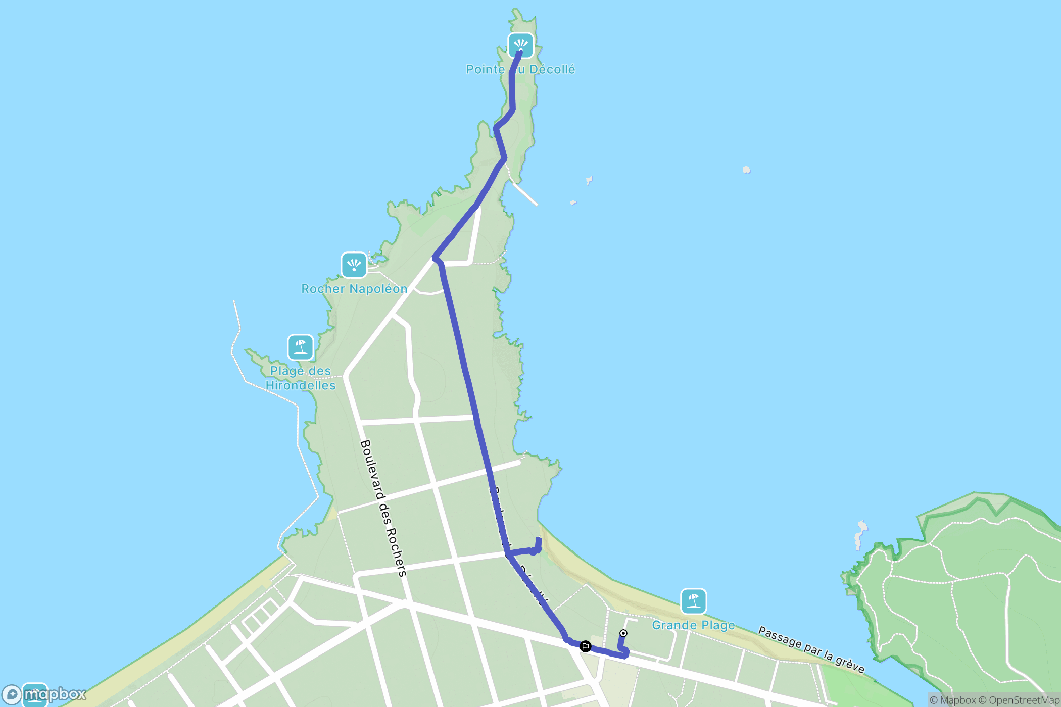 Saint-Lunaire : carte du parcours de randonnée - France