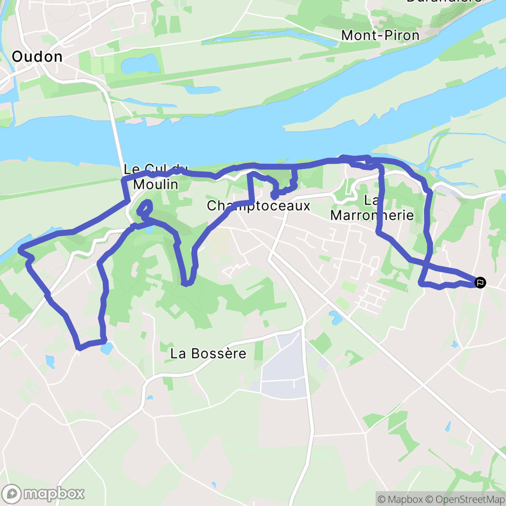 Orée d'Anjou : carte du parcours de randonnée - France