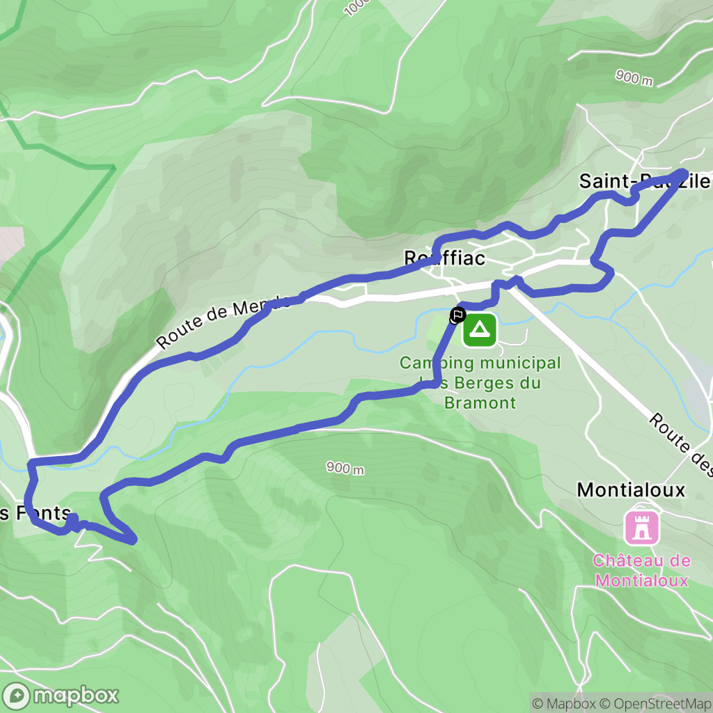 Saint-Bauzile : carte du parcours de randonnée - France