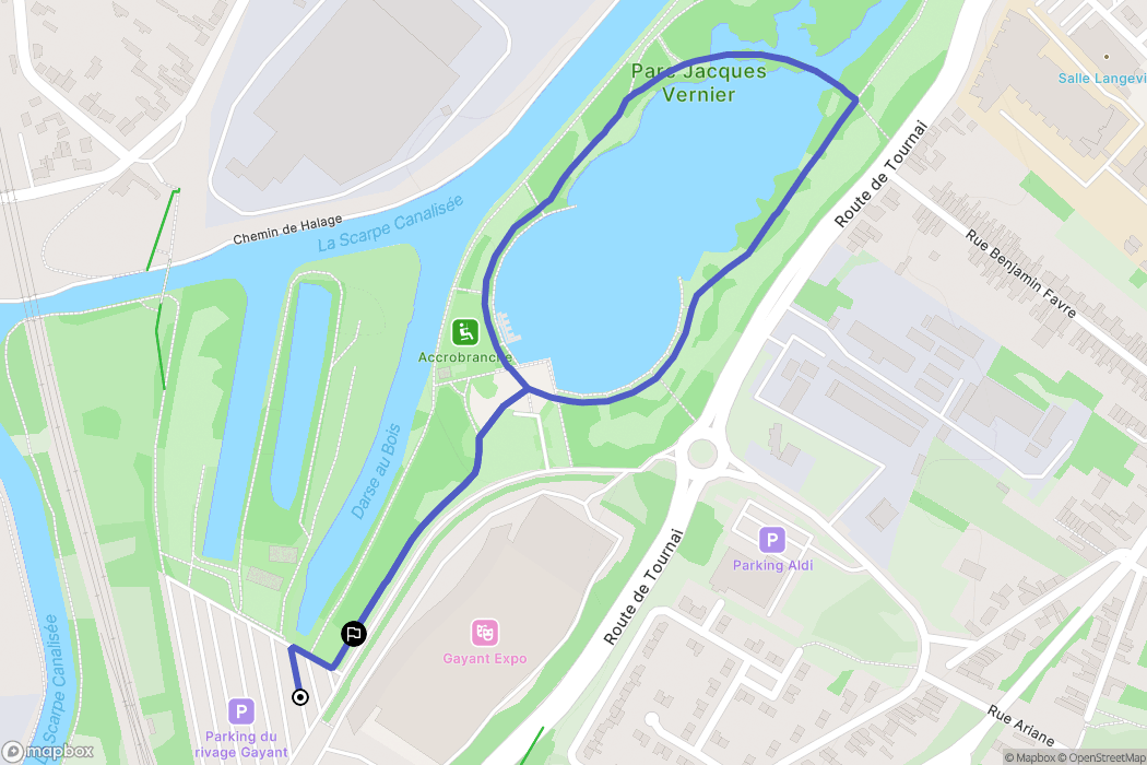 Douai : carte du parcours de randonnée - France