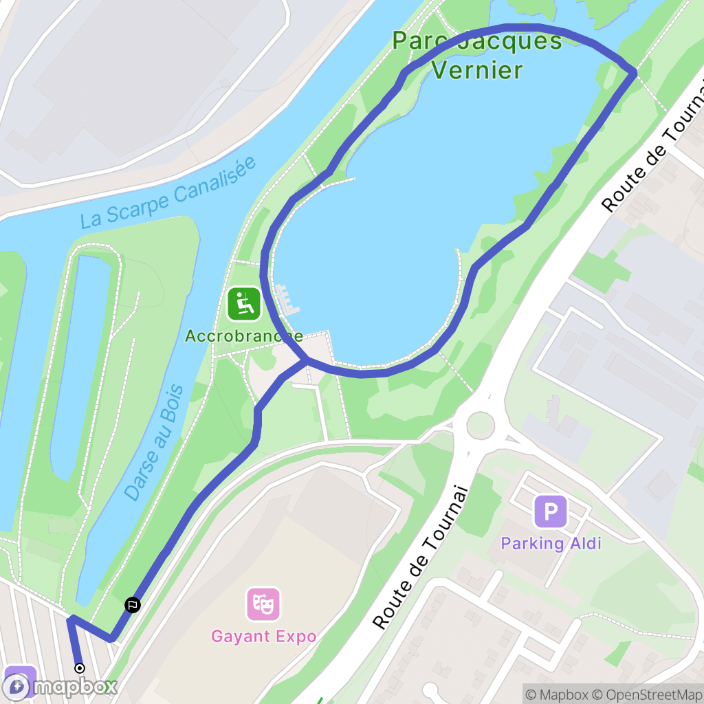 Douai : carte du parcours de randonnée - France