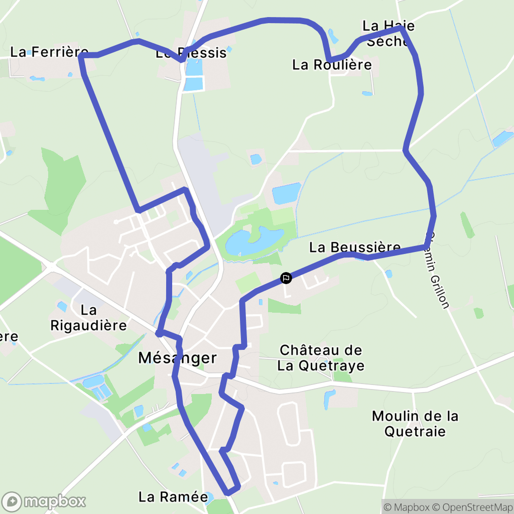Mésanger : carte du parcours de randonnée - France