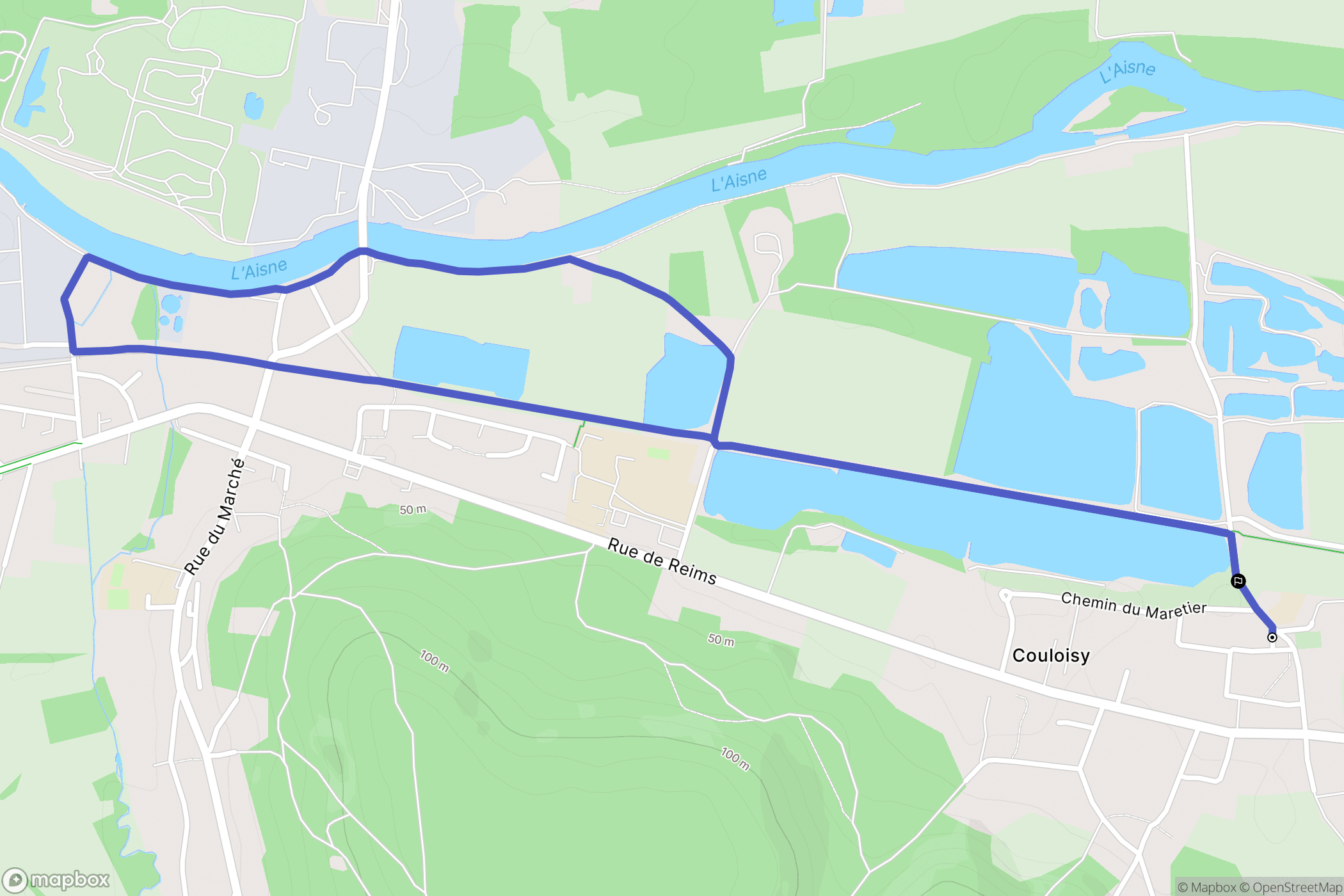 Couloisy : carte du parcours de randonnée - France