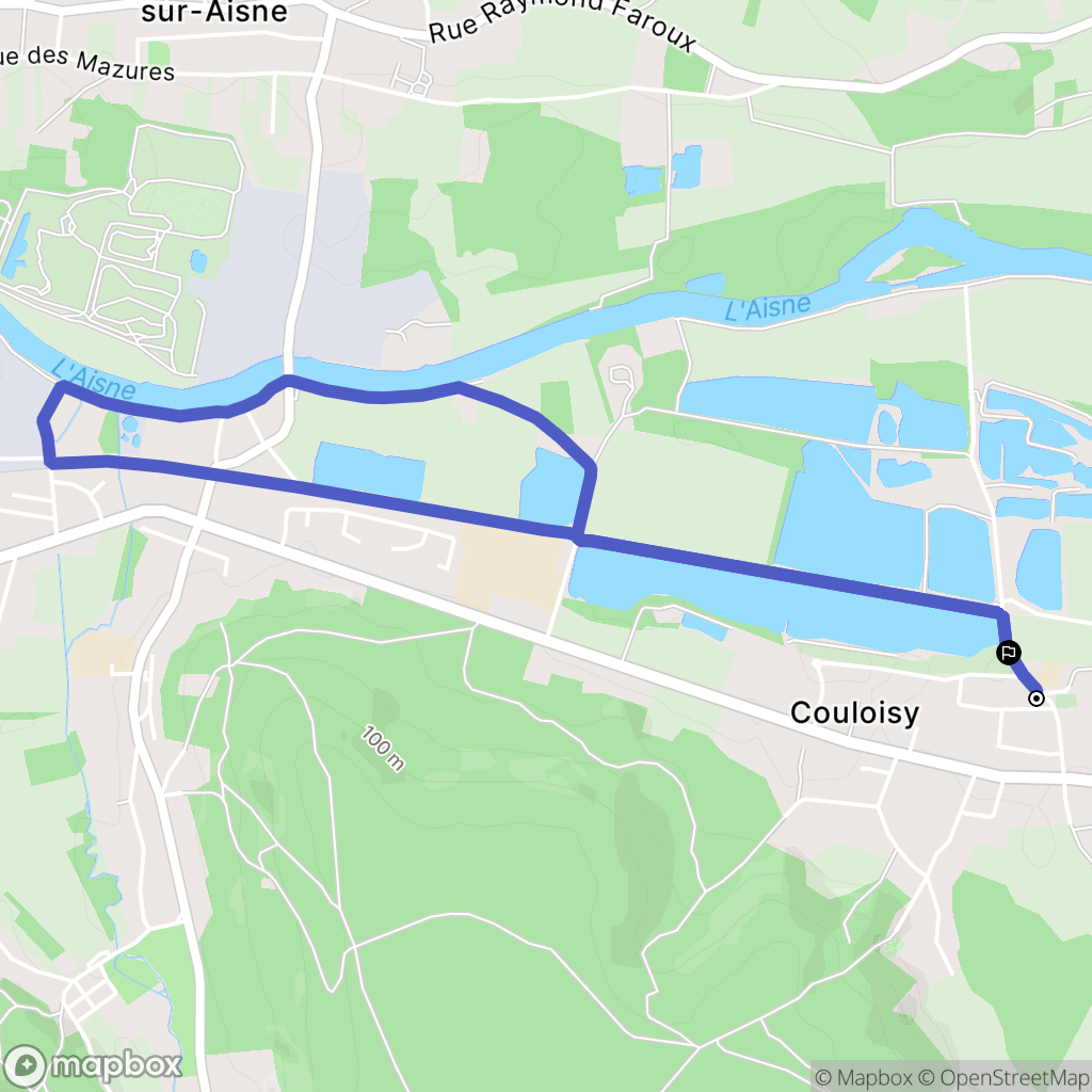Couloisy : carte du parcours de randonnée - France