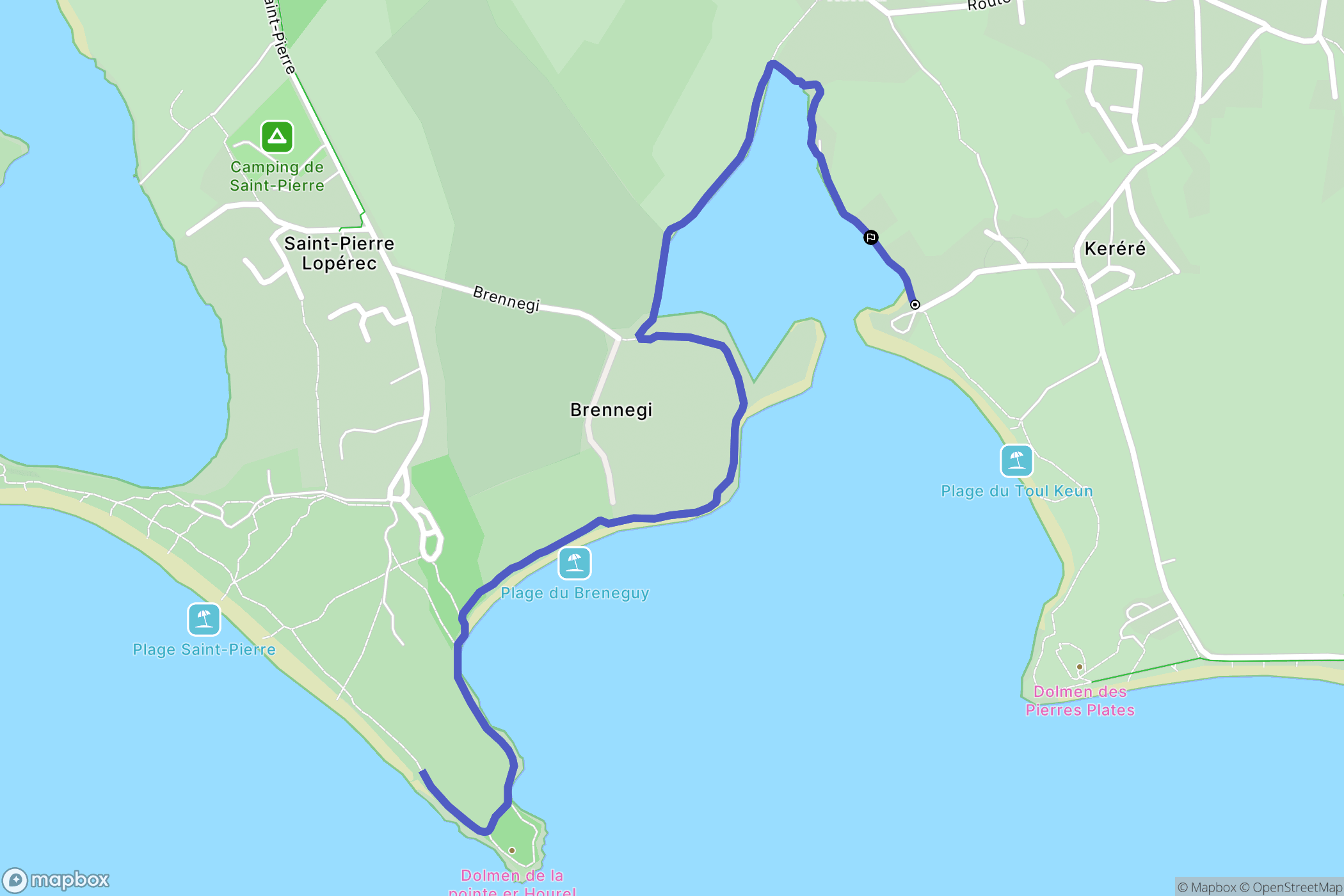 Locmariaquer : carte du parcours de randonnée - France