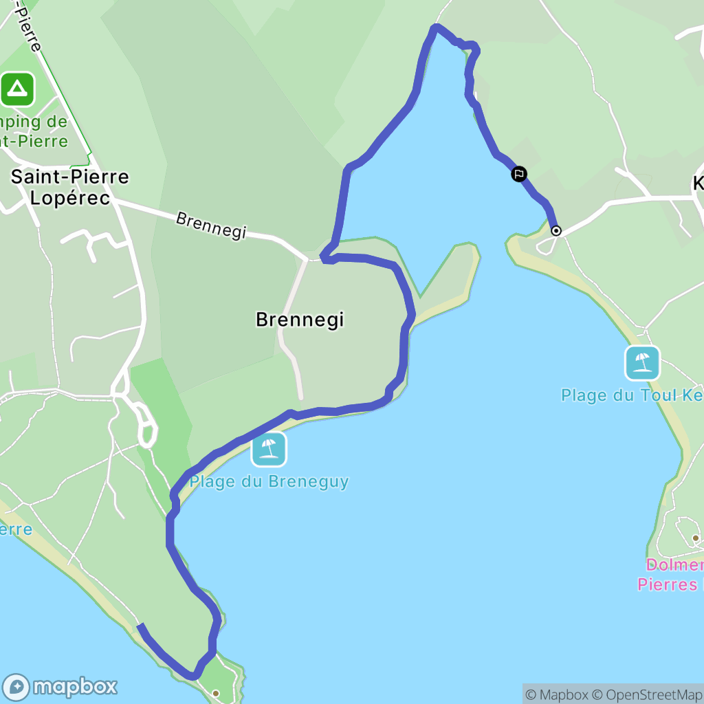 Locmariaquer : carte du parcours de randonnée - France