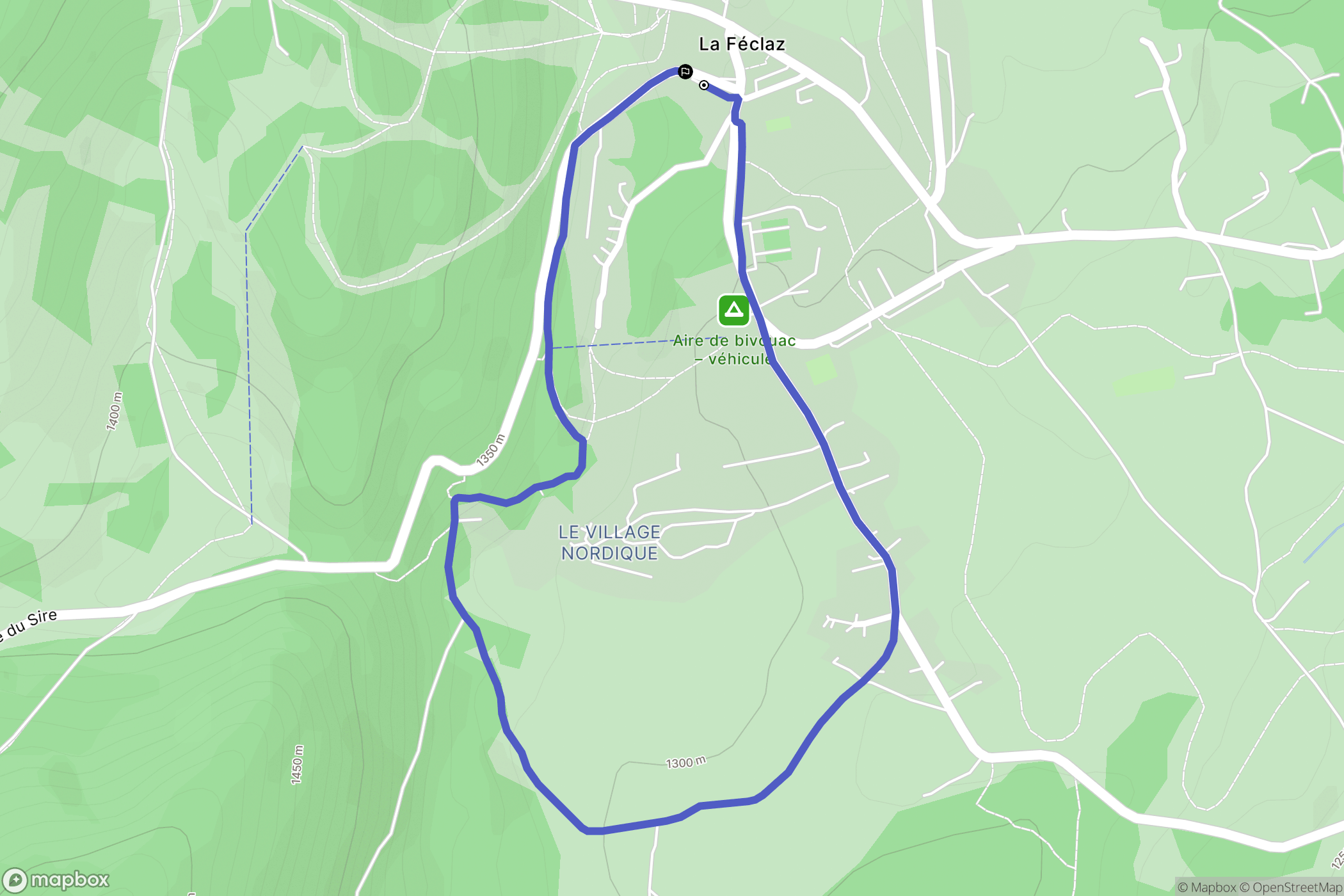 Les Déserts : carte du parcours de randonnée - France